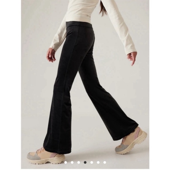 ATHLETA Elation Velvet Flare Pant Black Leggings - Picture 1 of 8